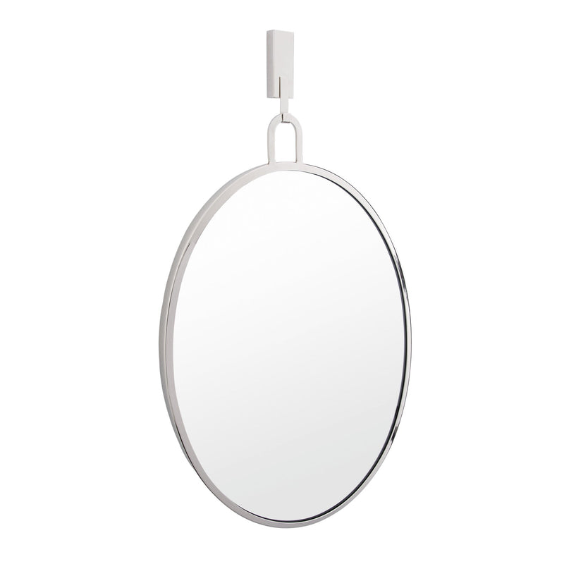 Stopwatch 22.25" x 33.25" Oval Wall Mirror in Polished Nickel