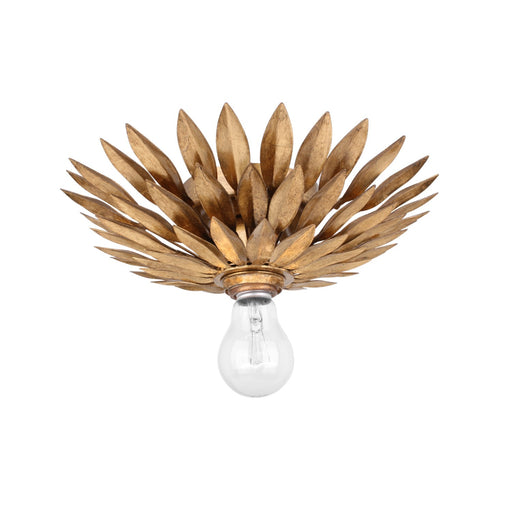 Broche 1 Light 11" Flush Mount in Antique Gold
