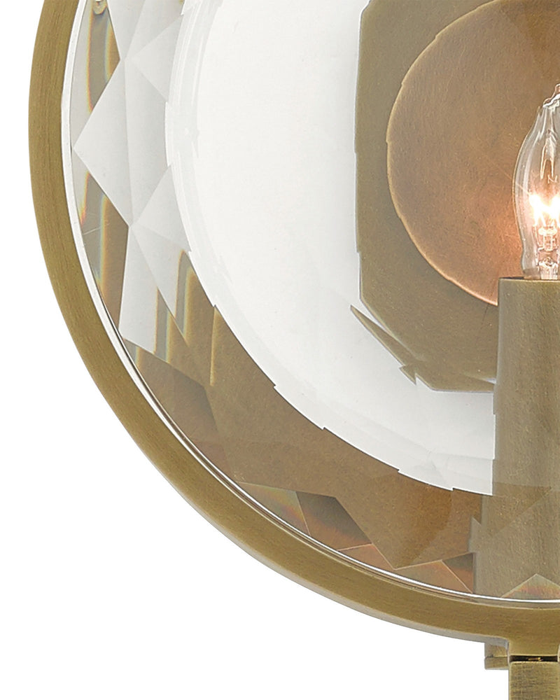 MarjieScope Wall Sconce in Clear / Antique Brass