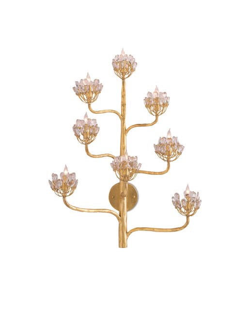 Agave Americana 8-Light Wall Sconce in Clear / Dark Contemporary Gold Leaf