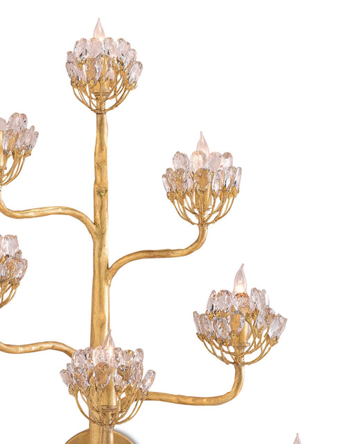 Agave Americana 8-Light Wall Sconce in Clear / Dark Contemporary Gold Leaf