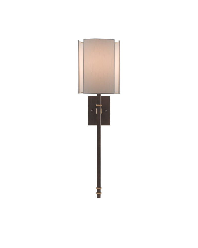 Rocher Wall Sconce in Hand Rubbed Bronze / Contemporary Gold Leaf
