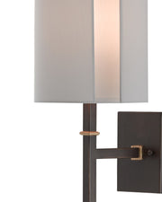 Rocher Wall Sconce in Hand Rubbed Bronze / Contemporary Gold Leaf
