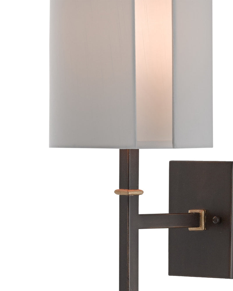 Rocher Wall Sconce in Hand Rubbed Bronze / Contemporary Gold Leaf