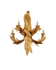 Apollo 4-Light Leaf Wall Sconce in Contemporary Gold Leaf