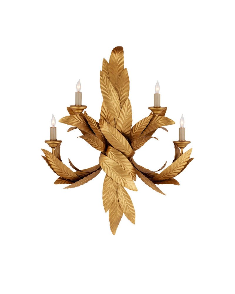 Apollo 4-Light Leaf Wall Sconce in Contemporary Gold Leaf