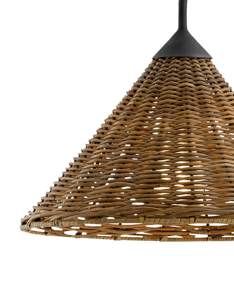 Basket Swing Arm Wall Sconce in Natural / Blacksmith