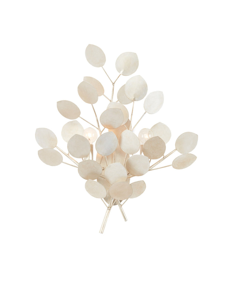 Lunaria 2-Light Wall Sconce in Contemporary Silver Leaf