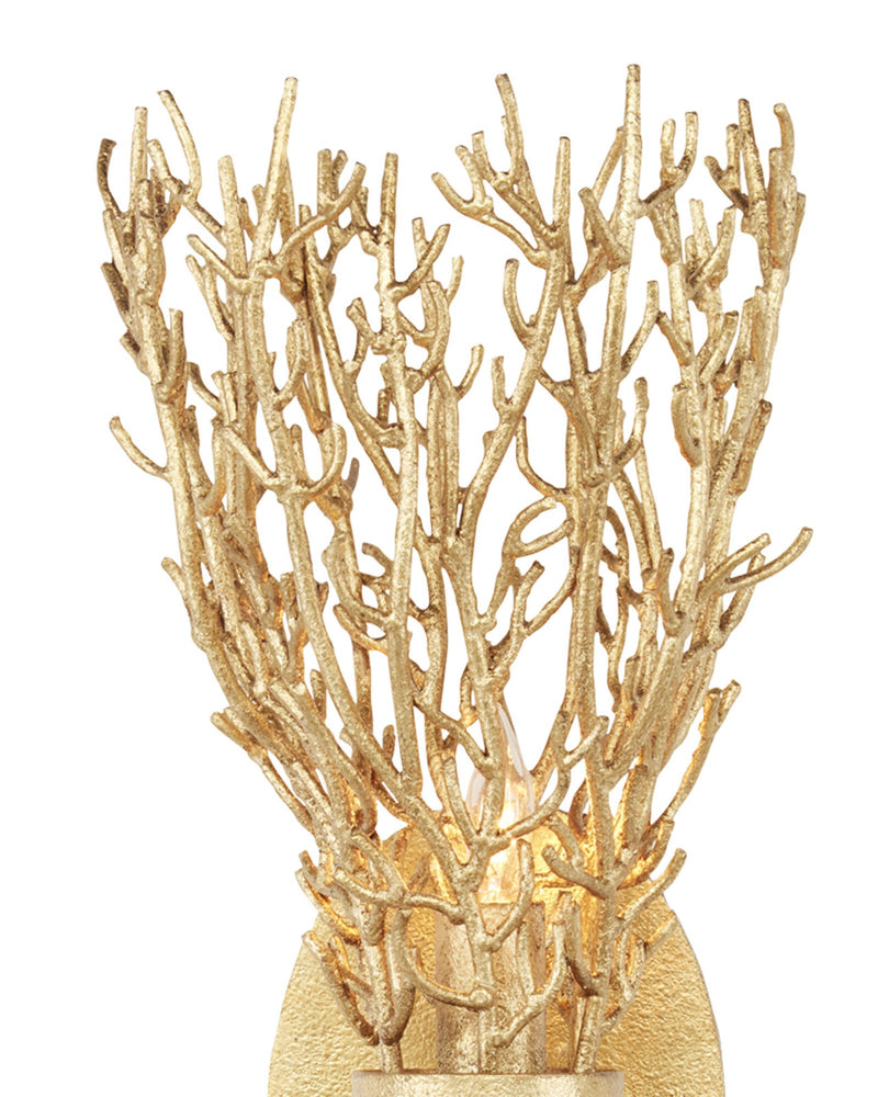 Sea Fan 2-Light Wall Sconce in Gold Gilt
