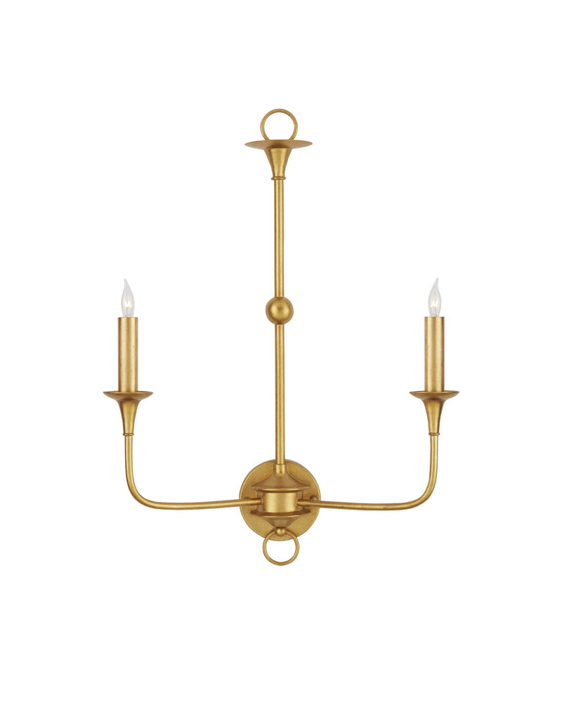 Nottaway 2-Light Wall Sconce in Contemporary Gold Leaf
