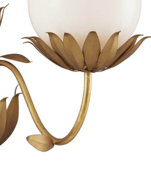 Mirasole 2-Light Wall Sconce in Contemporary Gold Leaf / Gold / White