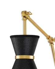 Avignon Swing Arm Wall Sconce in Polished Brass / Black