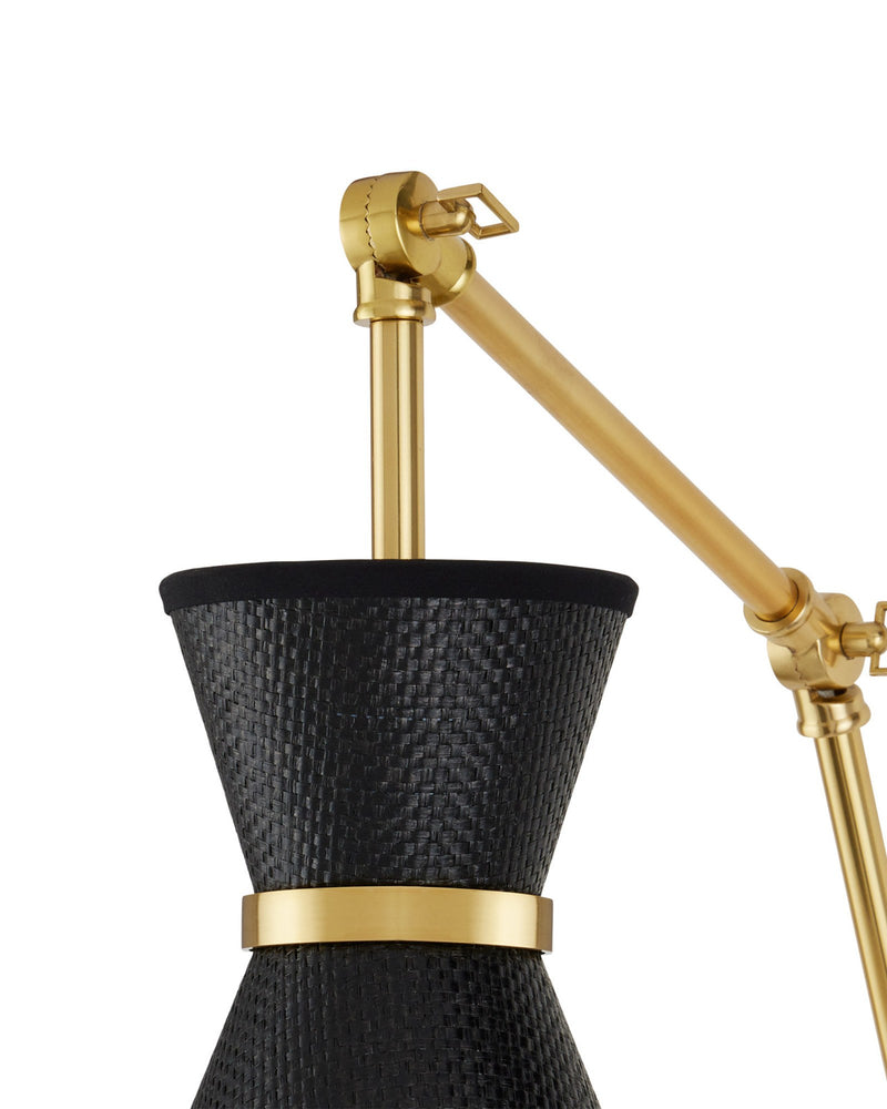 Avignon Swing Arm Wall Sconce in Polished Brass / Black