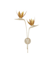 Paradiso 2-Light Left Wall Sconce in Contemporary Silver Leaf / Contemporary Gold Leaf / Gold