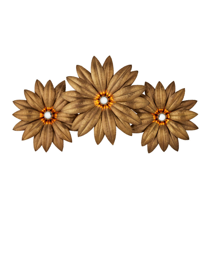 Alithea 3-Light Large Wall Sconce in Antique Brass