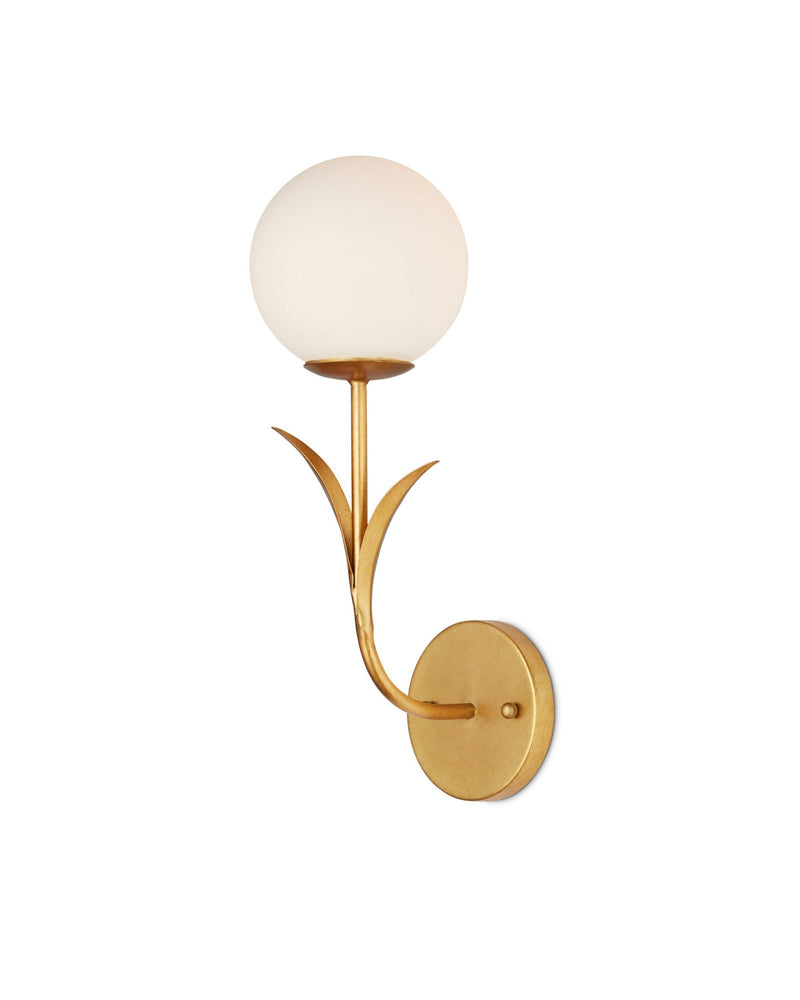 Rossville Wall Sconce in Contemporary Gold Leaf / Frosted White