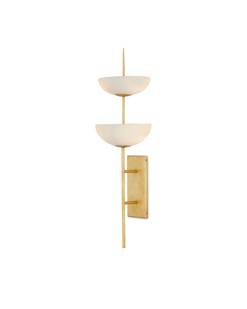 Follett 4-Light Wall Sconce in Contemporary Gold Leaf / White