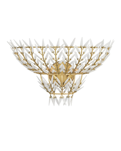 Magnum Opus 2-Light Wall Sconce in White / Brass