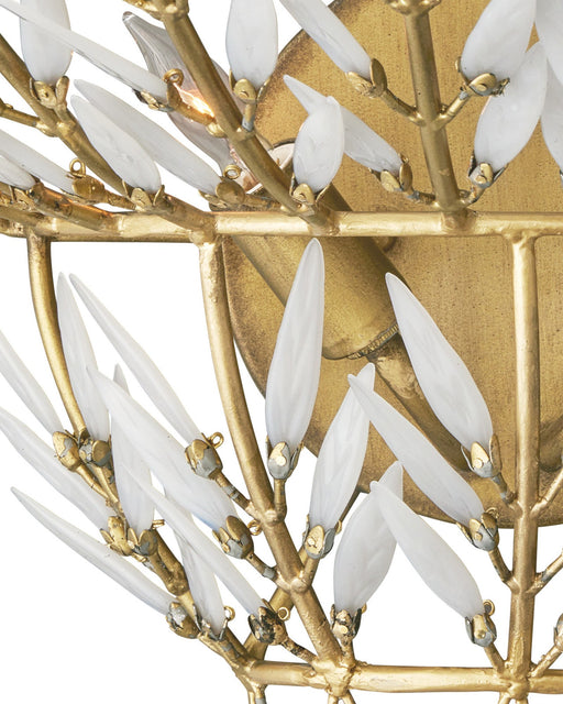Magnum Opus 2-Light Wall Sconce in White / Brass