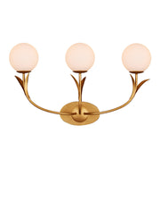 Rossville 3-Light Wall Sconce in Contemporary Gold Leaf / Frosted White