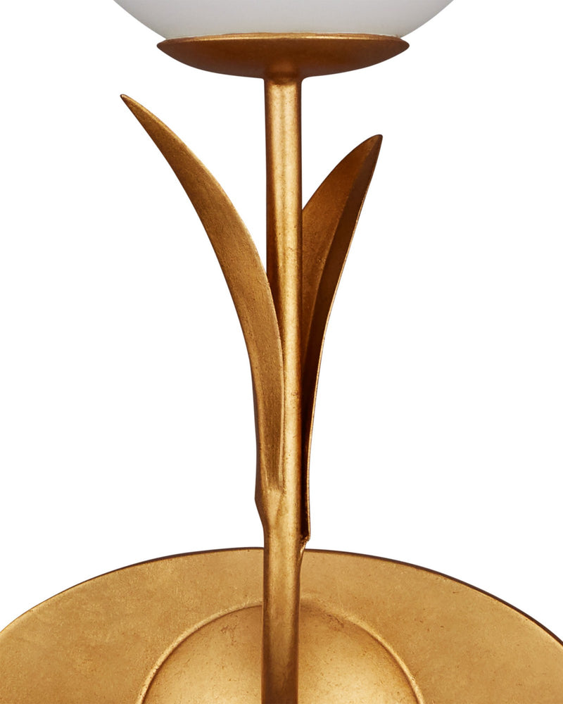 Rossville 3-Light Wall Sconce in Contemporary Gold Leaf / Frosted White