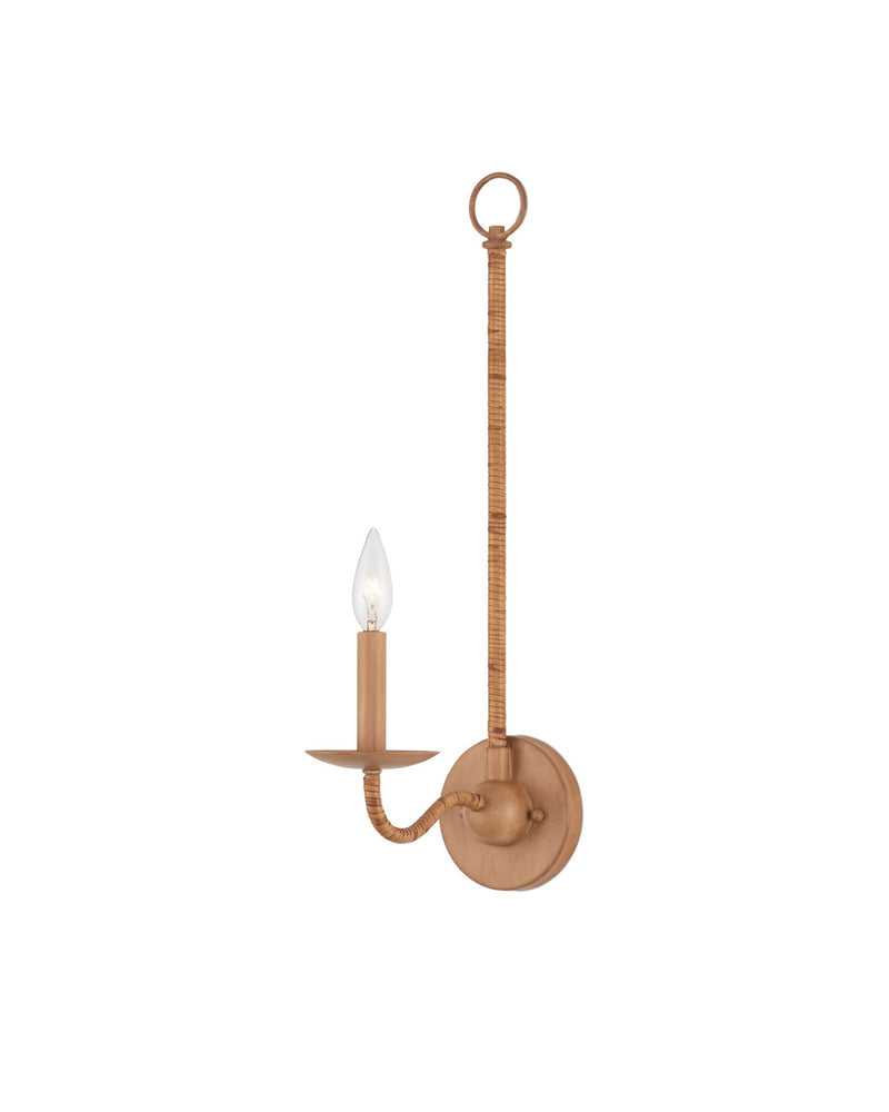Saxon 1-Light Wall Sconce in Natural / Saddle Tan