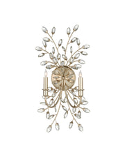 Forget-Me-Not 2-Light Wall Sconce in Clear / Silver Leaf