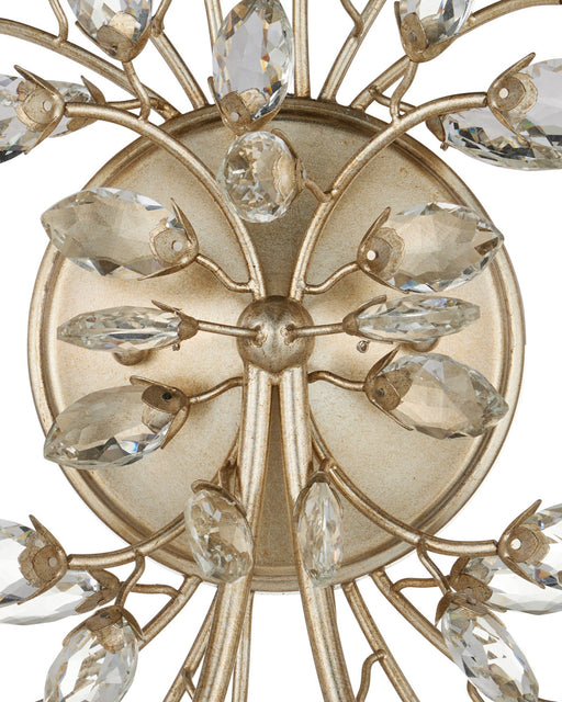 Forget-Me-Not 2-Light Wall Sconce in Clear / Silver Leaf