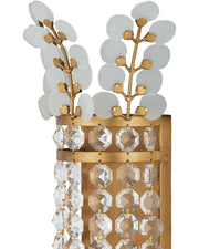 Bradshaw 2-Light Wall Sconce in Frosted / Clear / Brass