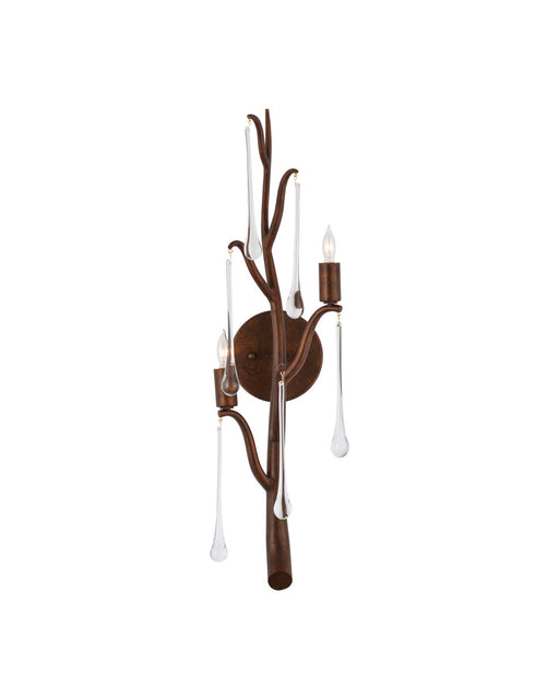 Morning Grove 2-Light Left Wall Sconce in Rhine Gold / Clear