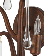 Morning Grove 2-Light Left Wall Sconce in Rhine Gold / Clear