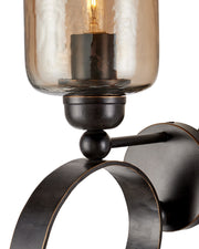 Wemyss Wall Sconce in Gilded Oak / Smoke