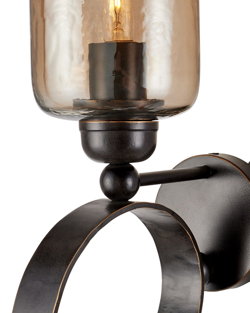 Wemyss Wall Sconce in Gilded Oak / Smoke