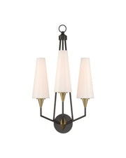 Hennin 3-Light Wall Sconce in Polished Antique Brass / Oil Rubbed Bronze