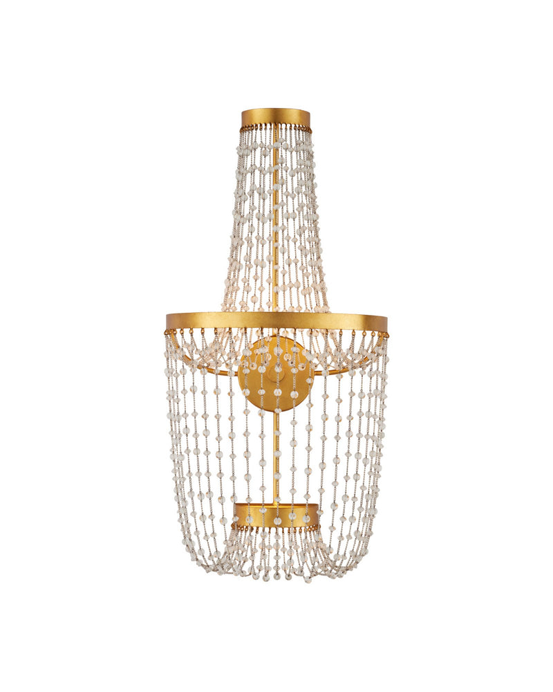 Mademoiselle 2-Light Wall Sconce in Clear / Contemporary Gold Leaf / Contemporary Gold