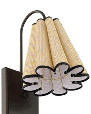 Blithe Grasscloth Wall Sconce in Natural / Dark Bronze