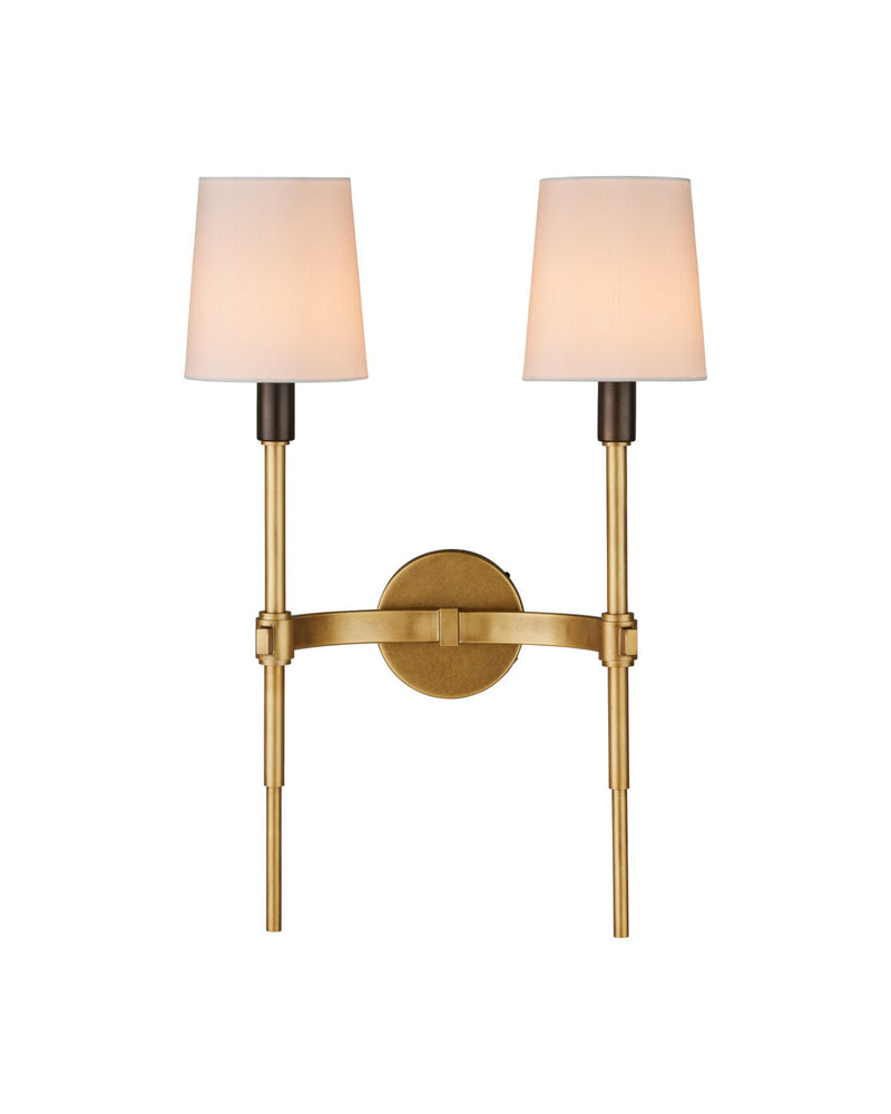 Grigsby 2-Light Wall Sconce in Antique Brass / Bronze