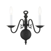 Williamsburgh 2-Light 12.75" Wall Sconce in Black