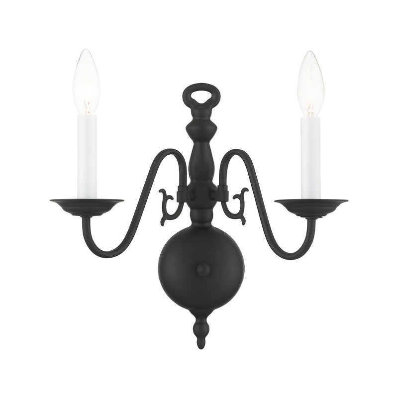 Williamsburgh 2-Light 12.75" Wall Sconce in Black