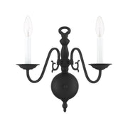 Williamsburgh 2-Light 12.75" Wall Sconce in Black