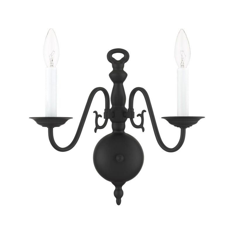 Williamsburgh 2-Light 12.75" Wall Sconce in Black