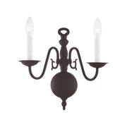 Williamsburgh 2-Light 12.75" Wall Sconce in Bronze