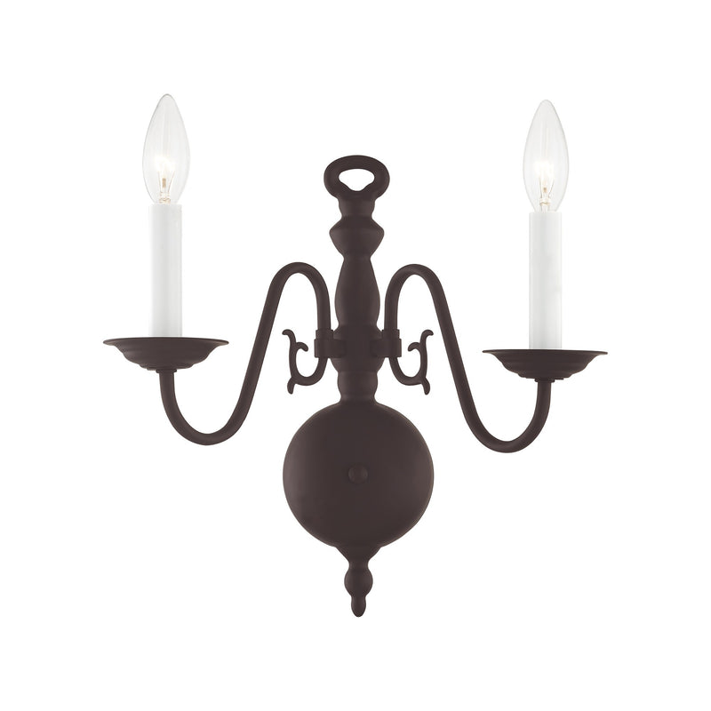 Williamsburgh 2-Light 12.75" Wall Sconce in Bronze