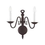 Williamsburgh 2-Light 12.75" Wall Sconce in Bronze