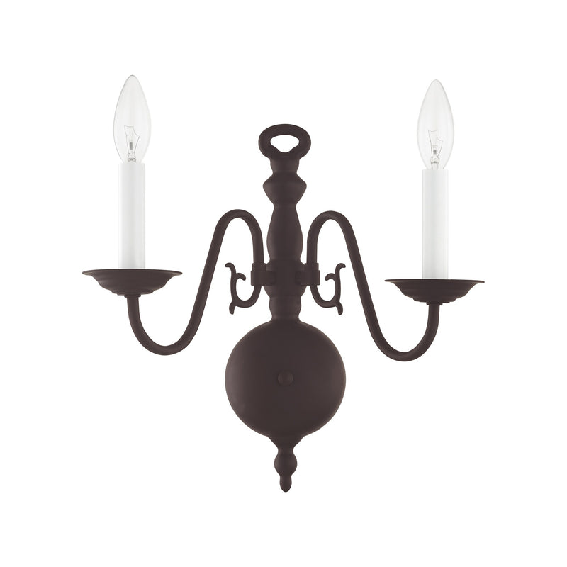 Williamsburgh 2-Light 12.75" Wall Sconce in Bronze