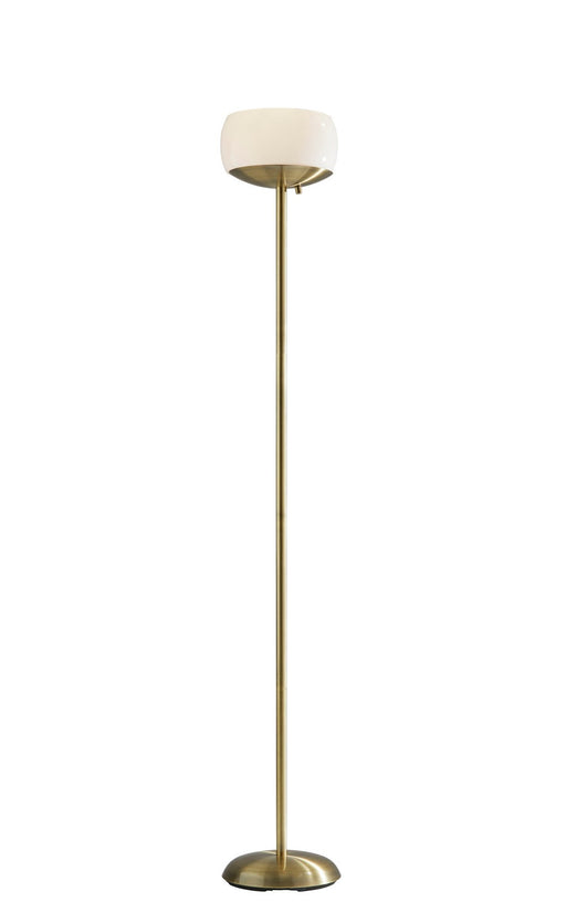 Jessica 2-Light Torchiere Floor Lamp in Antique Brass