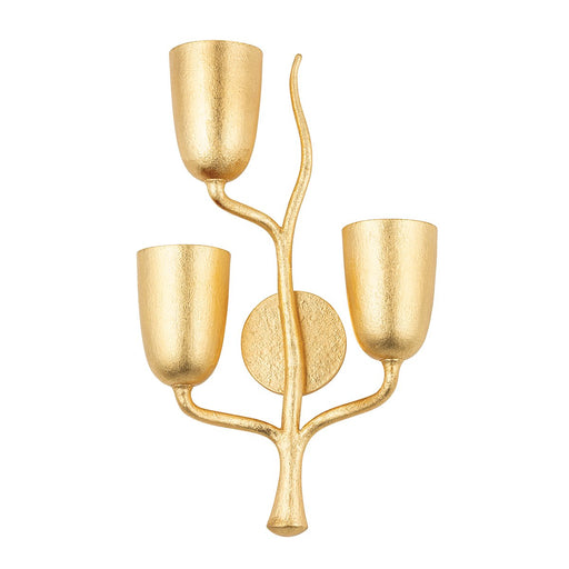 Vine 3-Light Left Wall Sconce in Gold Leaf