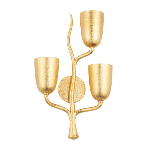 Vine 3-Light Right Wall Sconce in Gold Leaf