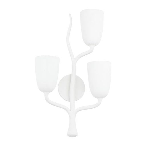 Vine 3-Light Right Wall Sconce in White Plaster