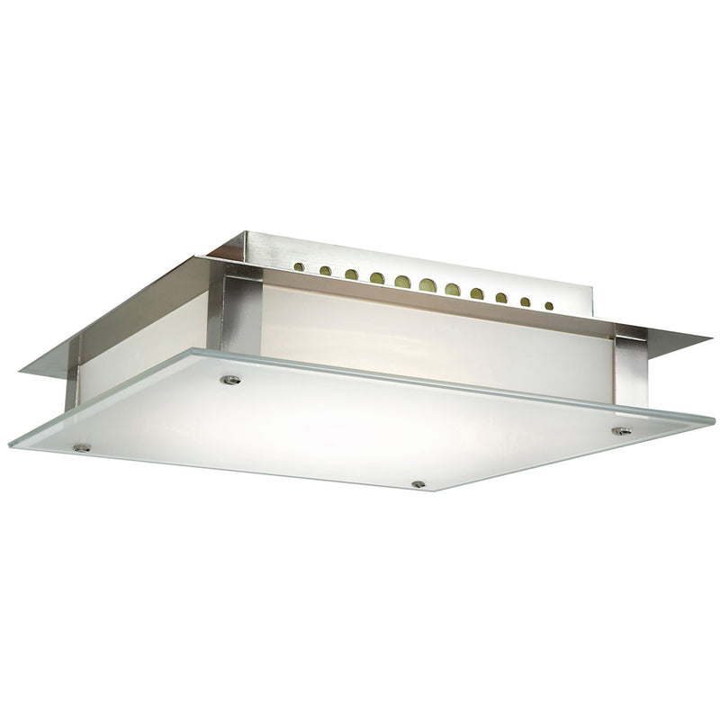 Vision Square 12" LED Flush Mount in Brushed Steel